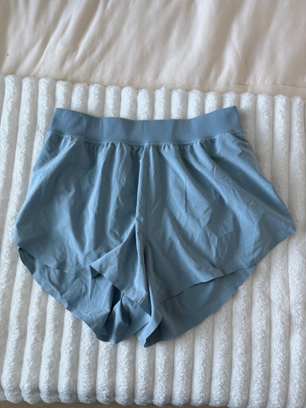 CRZ YOGA Light Blue Athletic Shorts with High Waistband